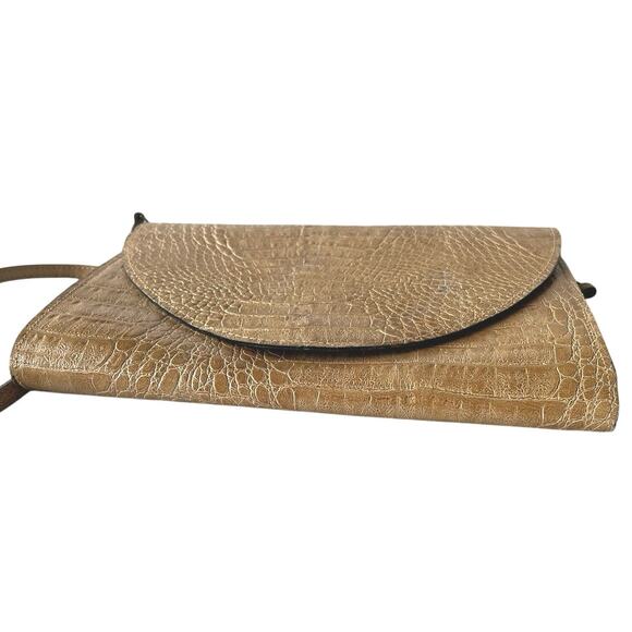 Amelia Berko Vintage Leather Tan Clutch Handbag, Retro Purse, Italian Leather - Picture 7 of 11